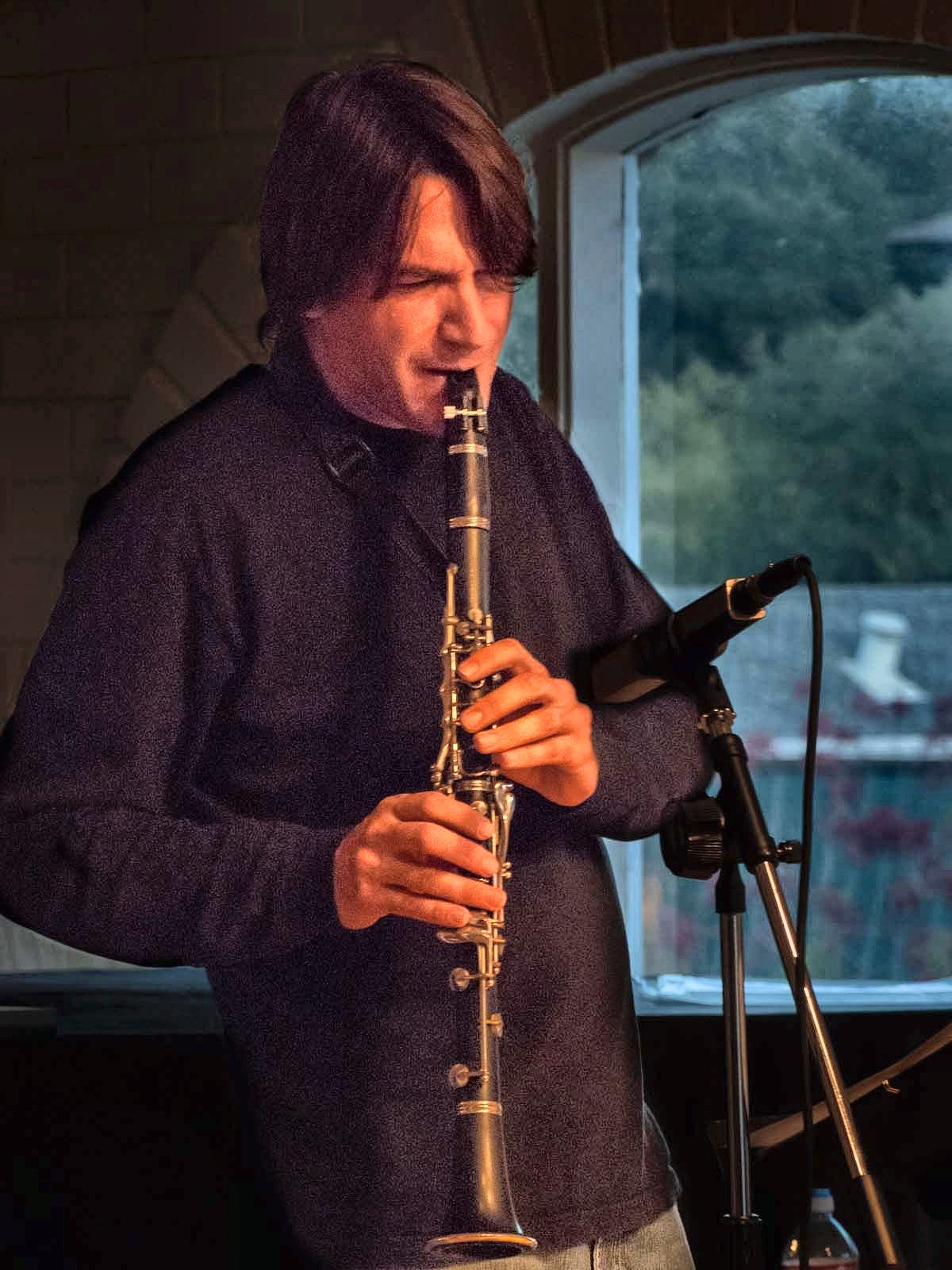Dan Magay on clarinet at dusk